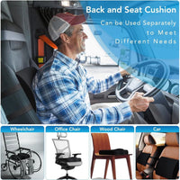 Thumbnail for Seat Cushion and Lumbar Support Pillow for Office Chair, Memory Foam Car Seat Cushions Back Support Pillows, Help Relieve Pain of Back, Lumbar, Tailbone and Sciatic Nerve (Black)